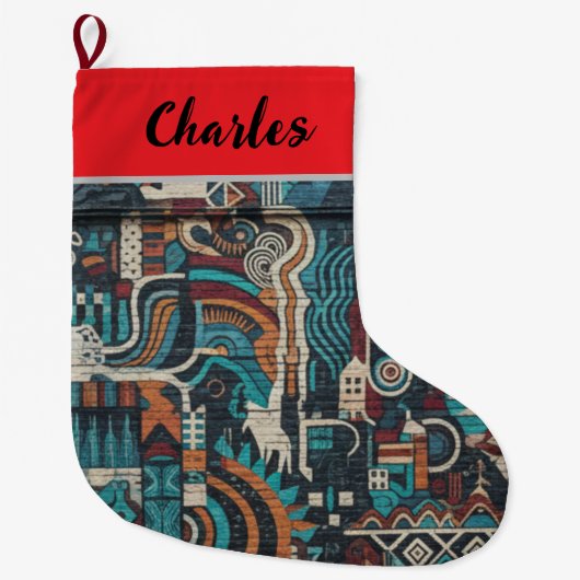 Grande Chaussette De Noël Urban Soul Patterns Christmas Stocking (Devant)