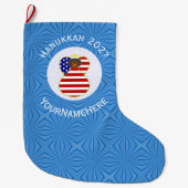 Grande Chaussette De Noël USA Black Angel Hanoukka Drapeau personnalisé (Devant)