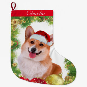 Grande Chaussette De Noël Vacances de corgi