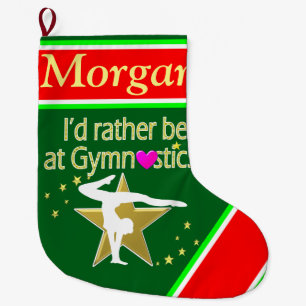 GRANDE CHAUSSETTE DE NOËL VACANCES DE STOCKAGE PERSONNALISÉ DE GYMNASTIQUES