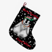 Grande Chaussette De Noël Vacances festives mignonnes Penguin (Devant (Accrochage))