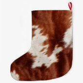 Grande Chaussette De Noël Vache blanche Brown (Dos)