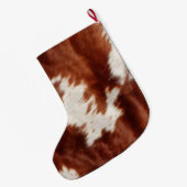 Grande Chaussette De Noël Vache blanche Brown (Dos (Accrochage))