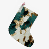 Grande Chaussette De Noël Vache blanche de l'Ouest Emerald Gold (Devant (Accrochage))