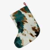 Grande Chaussette De Noël Vache blanche de l'Ouest Emerald Gold (Dos (Accrochage))