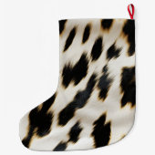 Grande Chaussette De Noël Vache blanche noire (Dos)