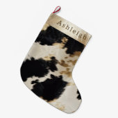 Grande Chaussette De Noël Vache blanche noire (Devant (Accrochage))