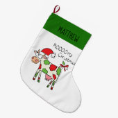 Grande Chaussette De Noël Vache Noël mignon Enfants (Devant (Accrochage))