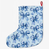 Grande Chaussette De Noël Vaches bleues de Noël argenté (Dos)