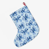 Grande Chaussette De Noël Vaches bleues de Noël argenté (Dos (Accrochage))