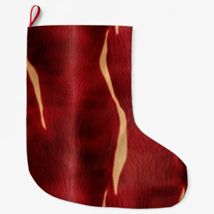 Grande Chaussette De Noël Vachette à crème rouge occidentale