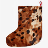 Grande Chaussette De Noël Vachette blanche blanche blanche blanche Brown (Dos)