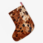 Grande Chaussette De Noël Vachette blanche blanche blanche blanche Brown (Dos (Accrochage))