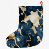 Grande Chaussette De Noël Vachette bleue Nom de Noël (Dos)