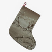 Grande Chaussette De Noël Vautours au sommet d'arbre de Leaveless (Devant (Accrochage))