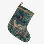 Grande Chaussette De Noël VERDURE, ANIMAUX FORESTIERS et Monogramme (Devant (Accrochage))
