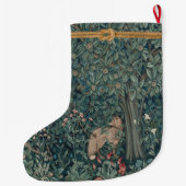 Grande Chaussette De Noël VERDURE, ANIMAUX FORESTIERS et Monogramme (Dos)