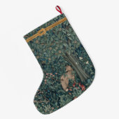 Grande Chaussette De Noël VERDURE, ANIMAUX FORESTIERS et Monogramme (Dos (Accrochage))