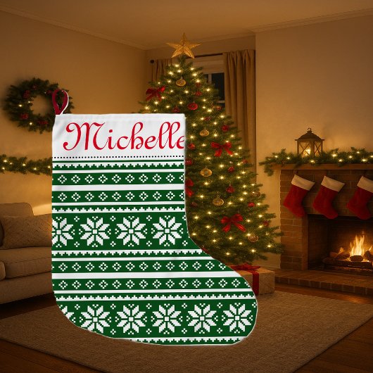 Grande Chaussette De Noël Vilain pull de Noël motif bas de Noël