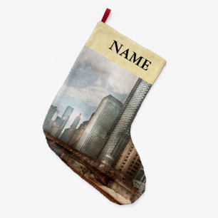 Grande Chaussette De Noël Ville - Chicago, IL - Construction d'une nouvelle
