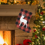 Grande Chaussette De Noël Vintage Buffalo rouge Plaid & Deer<br><div class="desc">Vintage Buffalo rouge Plaid & Deer</div>