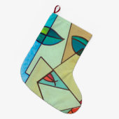 Grande Chaussette De Noël Visage artistique abstrait (Devant (Accrochage))