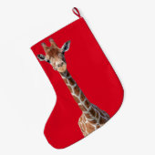 Grande Chaussette De Noël Visage mignon de girafe (Dos (Accrochage))