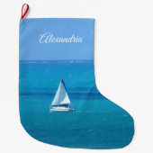 Grande Chaussette De Noël Voile personnalisée (Devant)