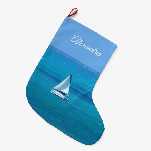 Grande Chaussette De Noël Voile personnalisée (Devant (Accrochage))