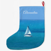 Grande Chaussette De Noël Voile personnalisée (Dos)