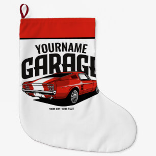 Grande Chaussette De Noël Voiture Muscle Personnalisée 1967 Garage Fastback 