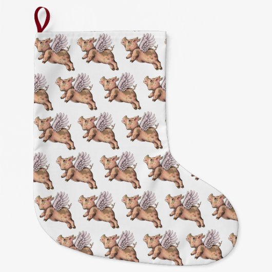 Grande Chaussette De Noël Voler des porcs (Devant)