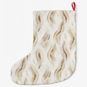 Grande Chaussette De Noël Warm Cream Gold Abstract Streaks (Dos)