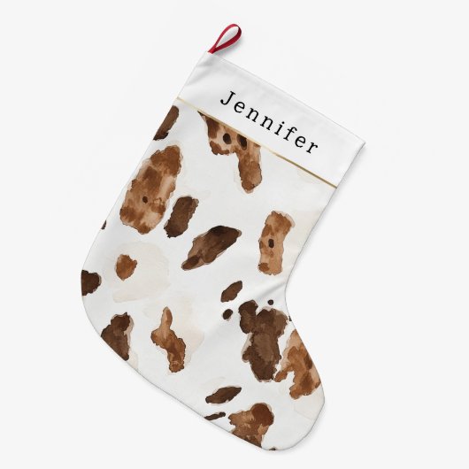 Grande Chaussette De Noël Warm Creamy White & Chocolate Candy Christmas (Devant (Accrochage))