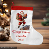 Grande Chaussette De Noël Warmish Santa Claus Cozy Red White Holiday Socks