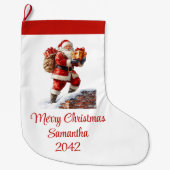 Grande Chaussette De Noël Warmish Santa Claus Cozy Red White Holiday Socks (Devant)