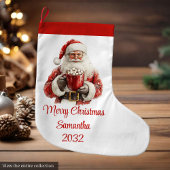 Grande Chaussette De Noël Warmish Santa Claus Trendy Modern Holiday Stocking