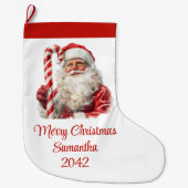 Grande Chaussette De Noël Warmish Santa Claus Trendy Modern Holiday Stocking (Devant)