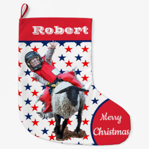 Grande Chaussette De Noël Western Rodeo Cowboy Cowgirl Mutton Buston