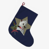 GRANDE CHAUSSETTE DE NOËL WESTIE, ÉTOILE DE NOËL (Devant (Accrochage))