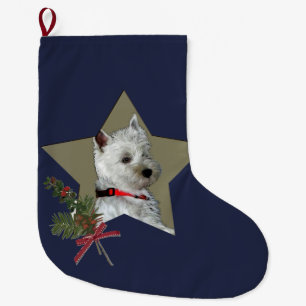 GRANDE CHAUSSETTE DE NOËL WESTIE, ÉTOILE DE NOËL