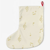 Grande Chaussette De Noël White Gold Music Notes Christmas (Dos)