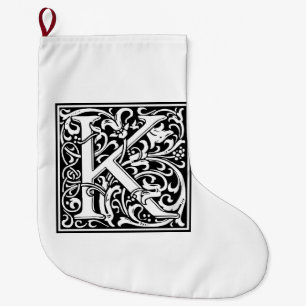 Grande Chaussette De Noël William Morris Alphabet "K"