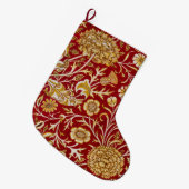 Grande Chaussette De Noël William Morris Cherwell Floral Pattern Red (Devant (Accrochage))