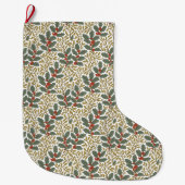Grande Chaussette De Noël William Morris Inspiré Holly & Mistletoe (Devant)