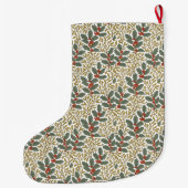 Grande Chaussette De Noël William Morris Inspiré Holly & Mistletoe (Dos)