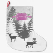 Grande Chaussette De Noël Winter Wonderland - Magenta (Devant)