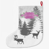 Grande Chaussette De Noël Winter Wonderland - Magenta (Dos)