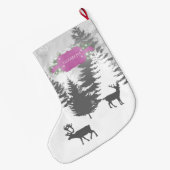 Grande Chaussette De Noël Winter Wonderland - Magenta (Dos (Accrochage))