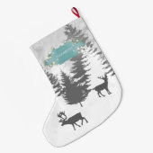 Grande Chaussette De Noël Winter Wonderland Noël Stocker - Turquoise (Dos (Accrochage))